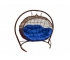 Подвесной диван Кокон Улей каркас коричневый-подушка синяя