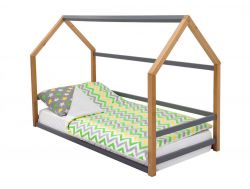 Детская кровать-домик Монтессори Svogen дерево-графит