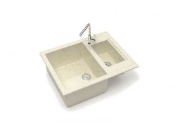 Мойка прямоугольная 1,5чаши Санди Z19Q2 бежевый